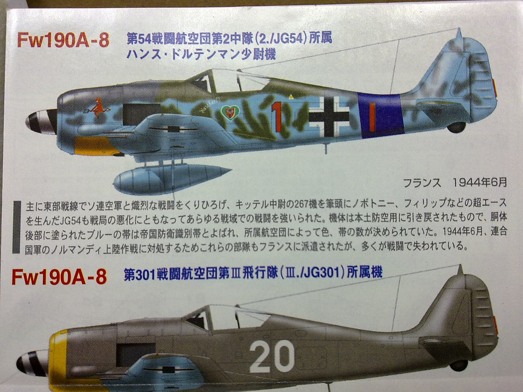 Takara Aircraft 2 - #08 1/144 WWII Luftwaffe Fw190A-8 III./JG301 Fighter model