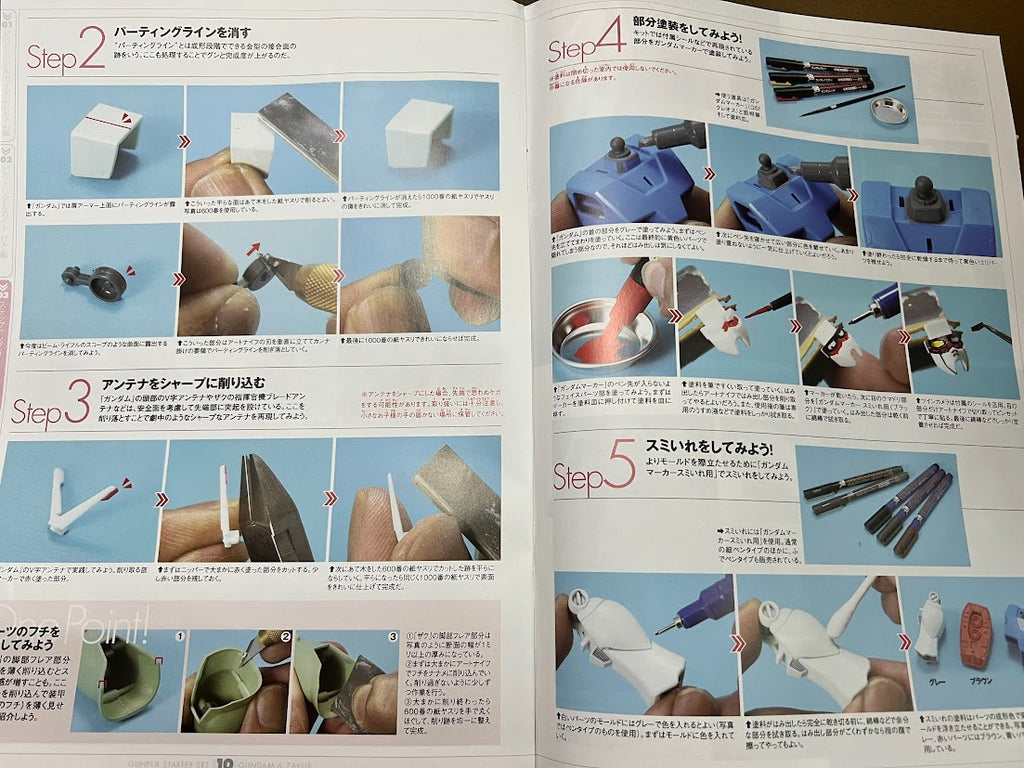 Bandai Gundam 1/144 HGUC Gundam Vs Zaku II color set full weapon & guide book