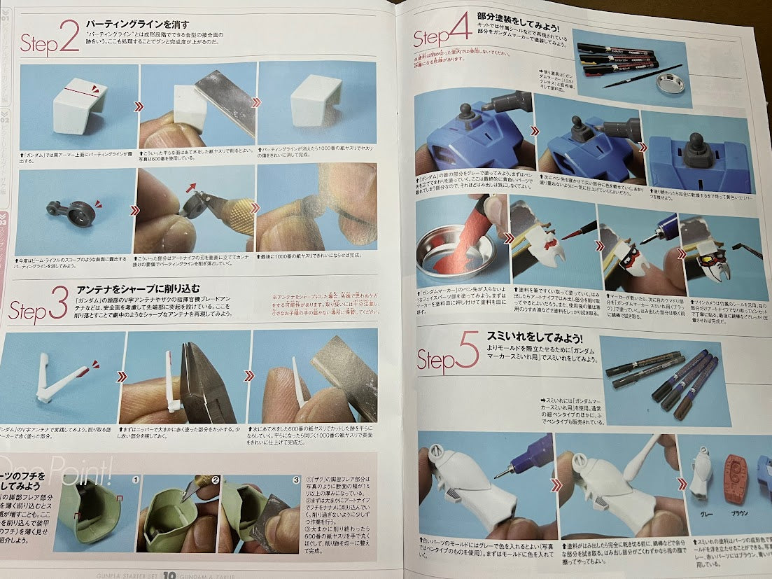 Bandai Gundam 1/144 HGUC Gundam Vs Zaku II color set full weapon & guide book