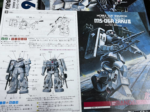Bandai Gundam 0079 MSV 1/100 Zeon MS-06R 1A Zaku "White Wolf" classic model kit