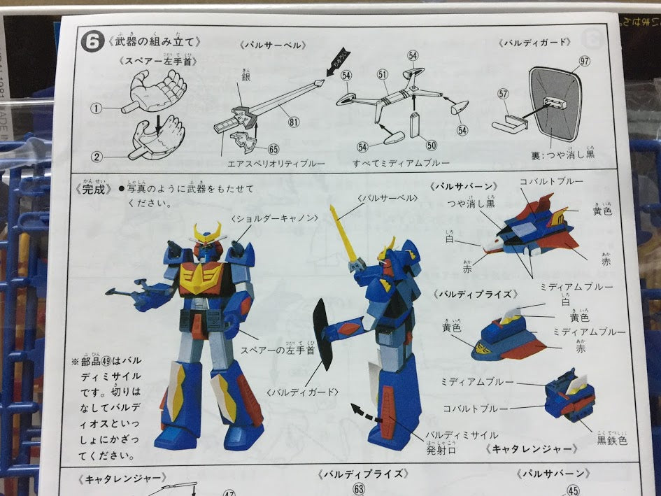 Bandai 1/550 Japan SF series - Space / Cosmo Warrior Bardios Super Robot 19 cm