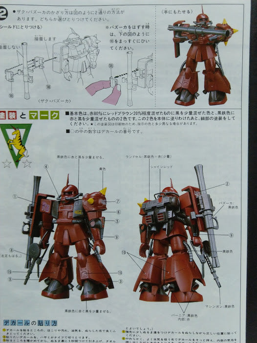 Bandai Gundam 0079 MSV 1/144 Zeon MS-06R-2 Zaku II classic model kit