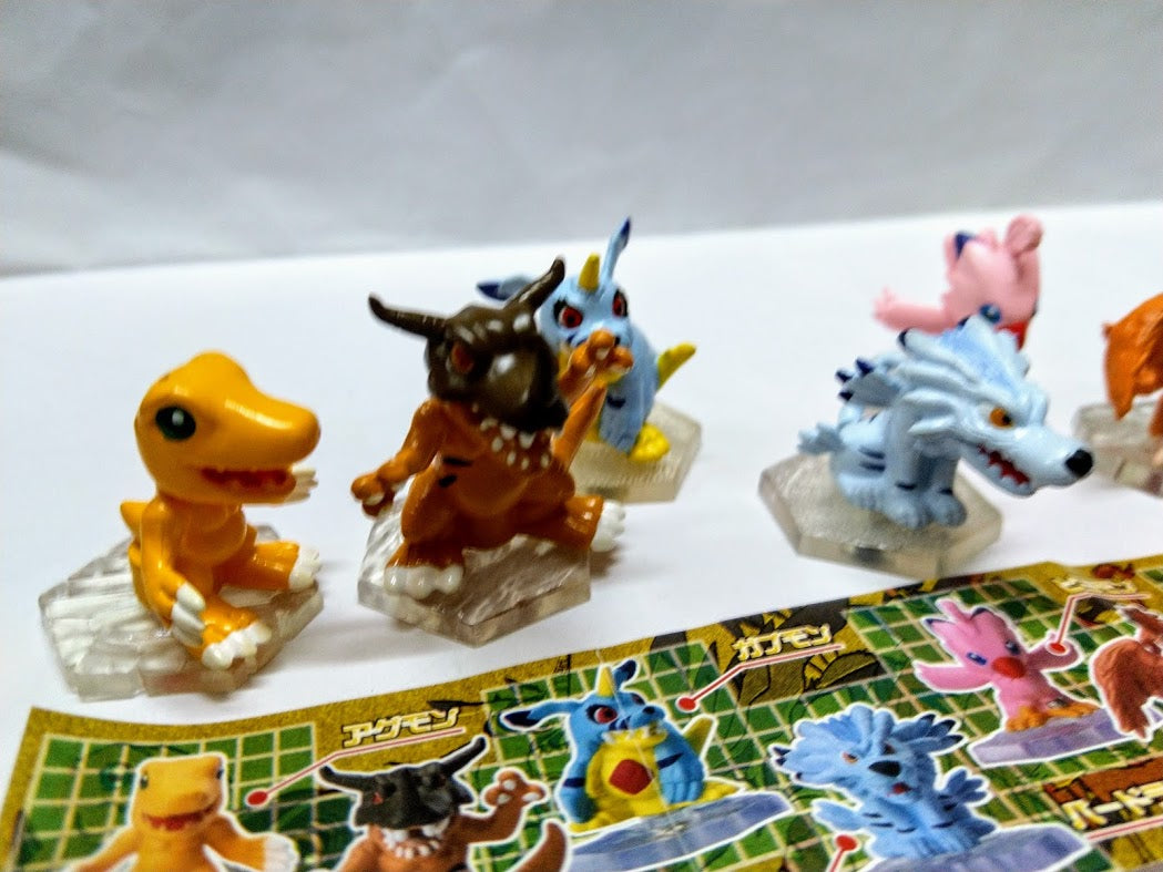 Bandai Digimon gashapon 8 figures Agumon Biyomon Greymon Gomamon Garurumon