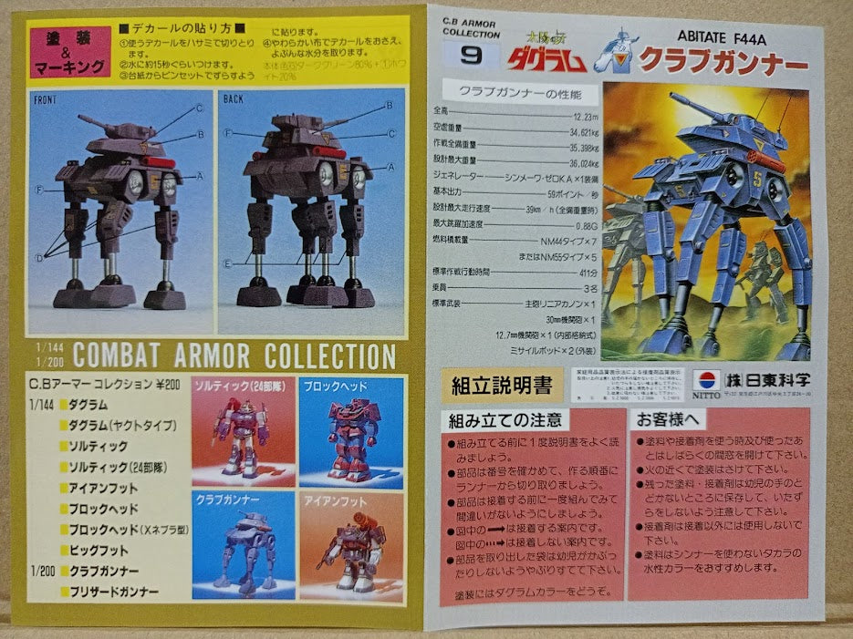 Doyusha Combat Armor Battletech Dougram Abitate GrabGunner F44A 1/200 model kit
