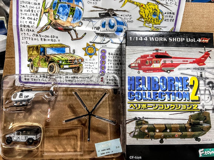 F-toys 1/144 Heliborne 2 #2B OH-6 California Highway Patrol & UN Hummer kit