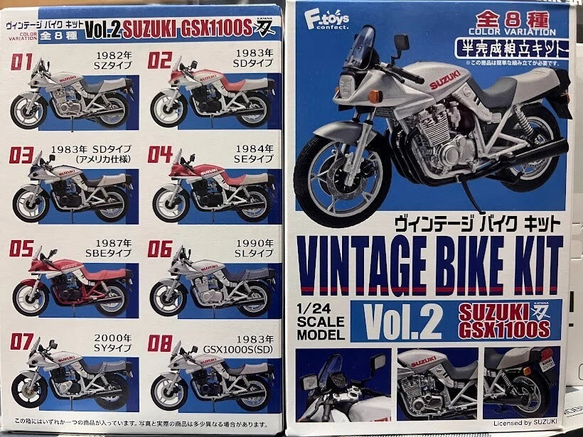 F-toys 1/24 Vintage Motor Bike vol 2 #02 Suzuki GXS1100 1983 SD type model kit