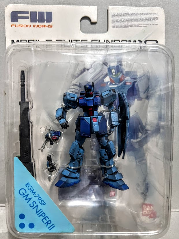 Bandai FW Fusion Works Gundam action figure - GM Sniper II blue customs
