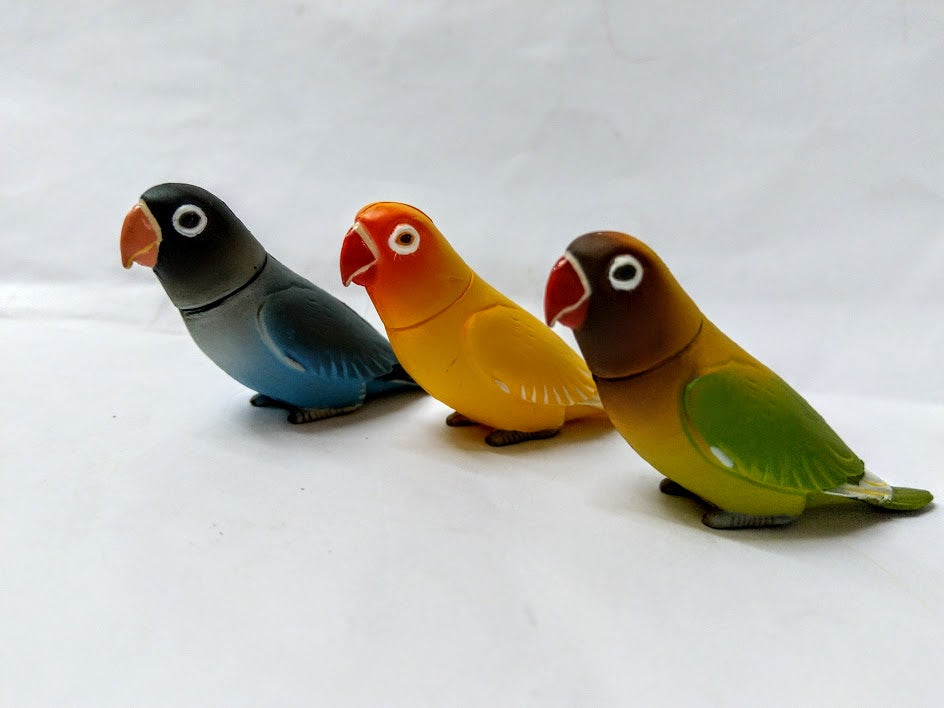 Furuta Kaiyodo Choco egg animal figure Africa Agapornis Love bird figurine x 3