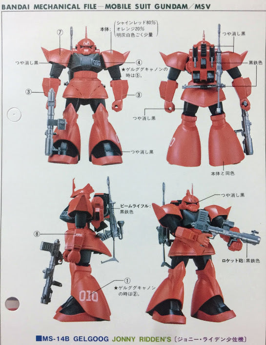 Bandai Gundam 0079 MSV 1/144 Zeon MS-14B Gelgoog J. Riddens Classic model kit
