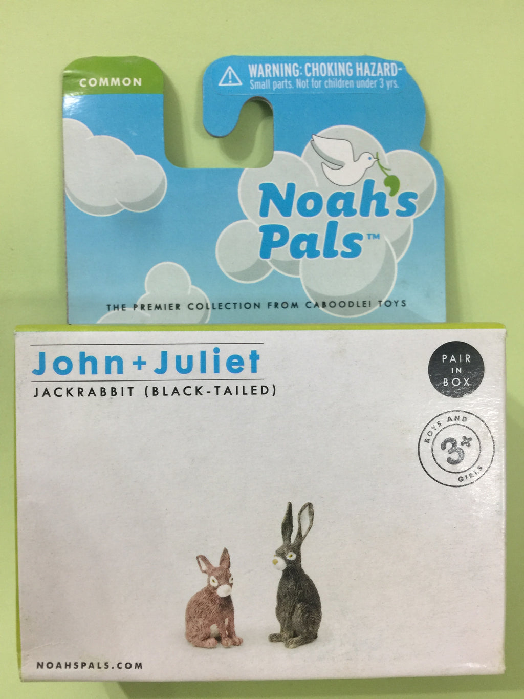 Noah's Pals Noah ark Animal figure 1/24 Two Bunnies Jackrabbit - John & Juliet