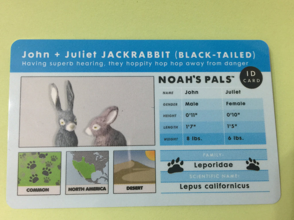 Noah's Pals Noah ark Animal figure 1/24 Two Bunnies Jackrabbit - John & Juliet