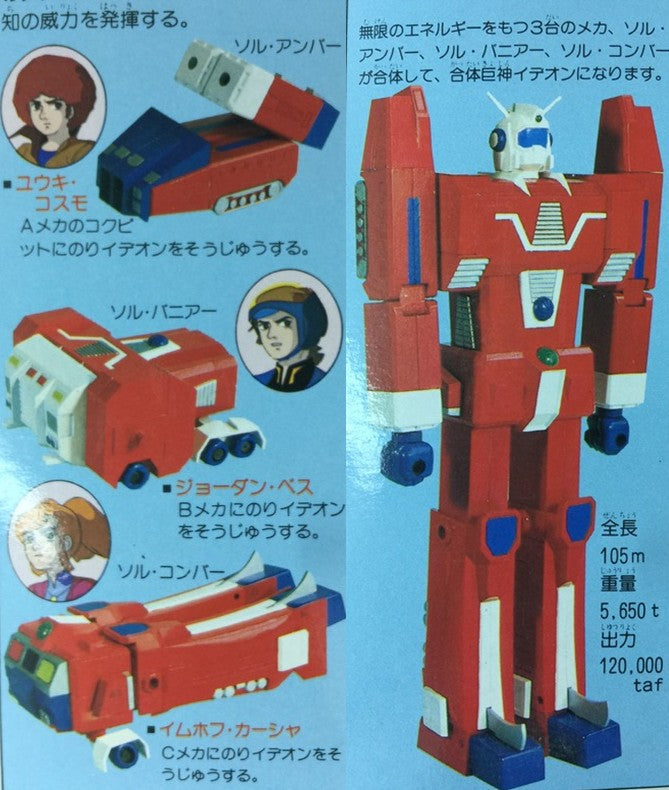 Aoshima runaway model kit 1/600 Ideon Robot Model kit A B C set transformable