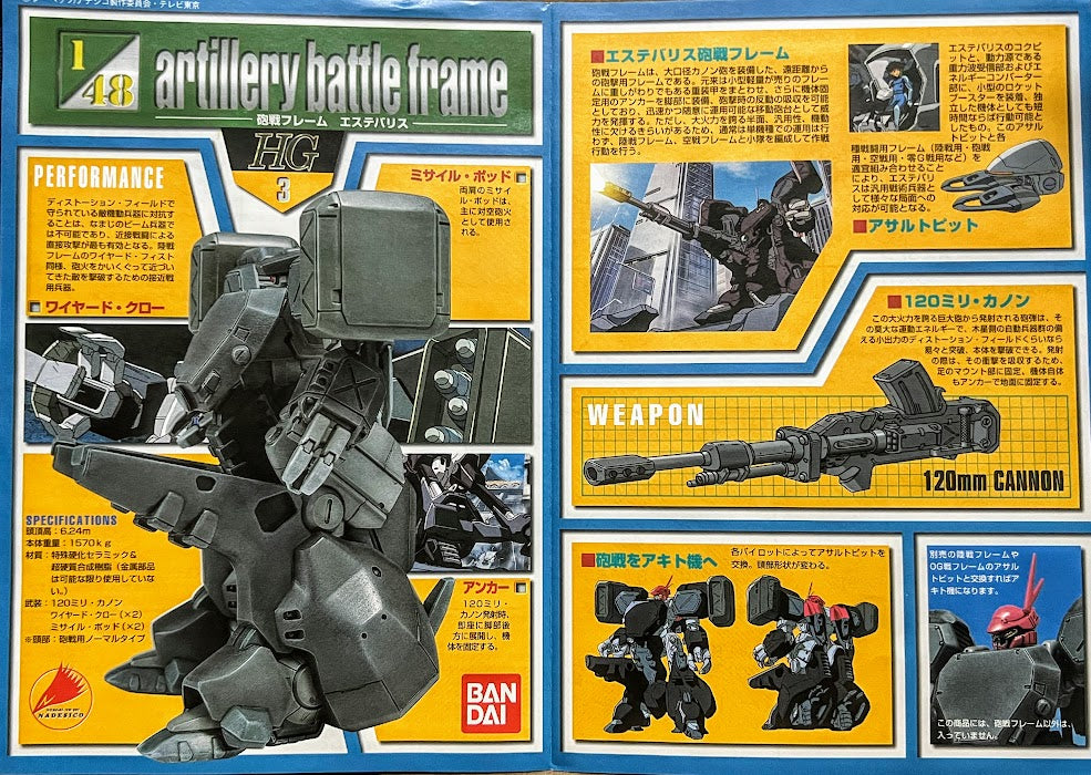 Bandai Nadesico 1/48 OG Artillery Robot Battle Frame Mobile armor model kit