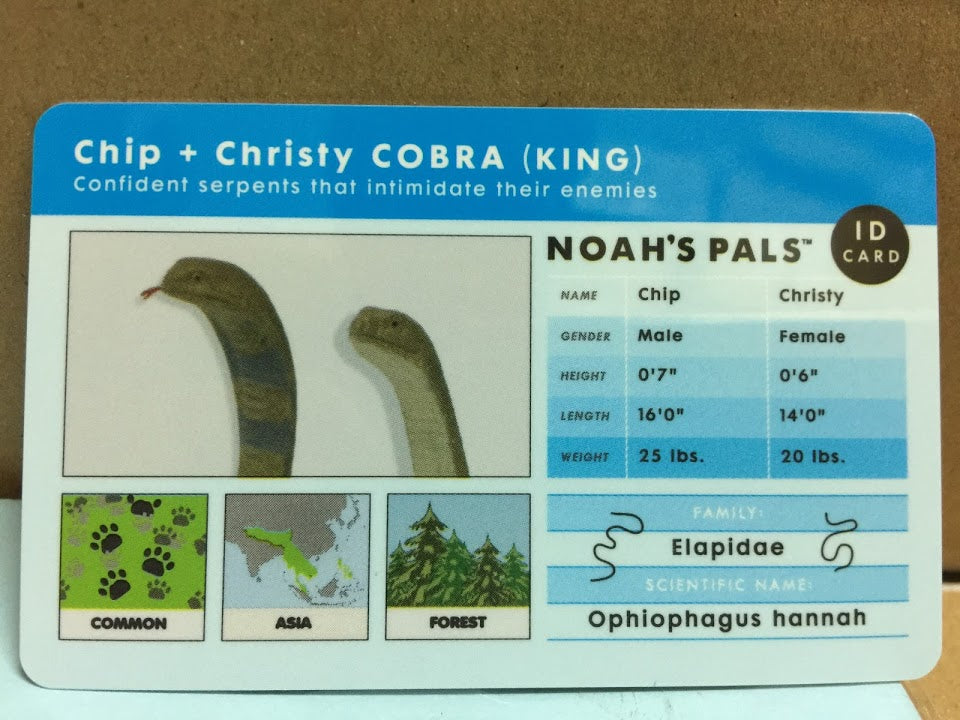 Noah Pal's Noah Ark Cobra Snakes Chip & Christy animal figure
