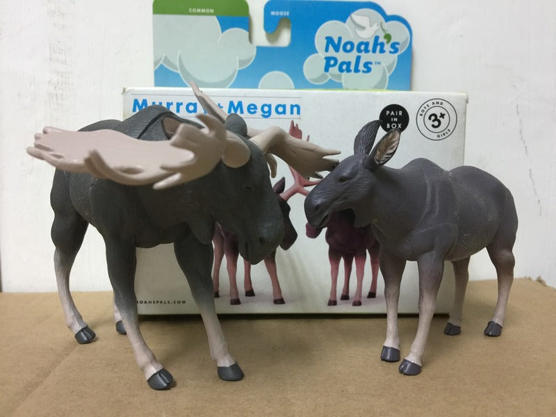 Noah's Pals Noah Ark wild Animal figures 1/24 Moose Murray & Megan (no box)