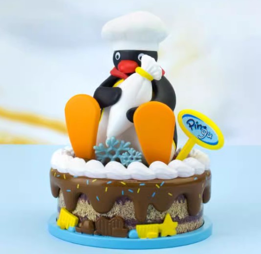 Pygos Pingu action figure Funny Scene - Pingu Cook make my own cake /w tokens