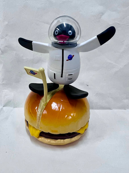 Pygos Pingu action figure Funny Scene - Astronaut on the hamburger moon