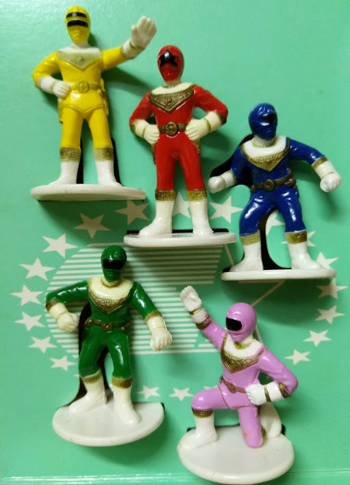 Power Rangers Zeo 5 team members mini action figure set 1.75 inches high