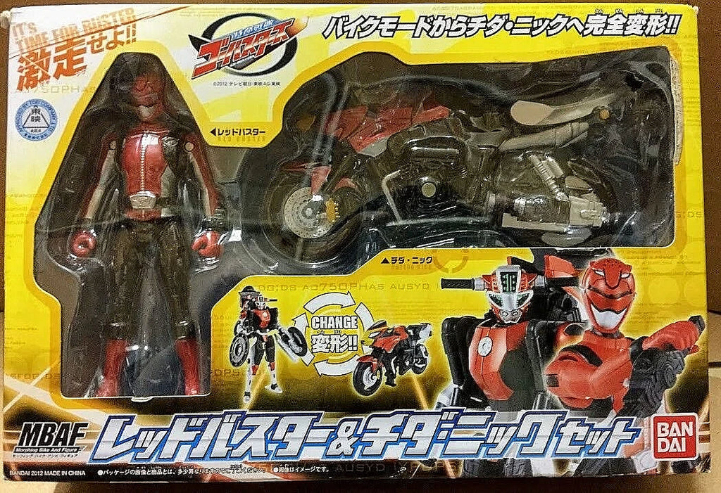 Power rangers - Go-Busters MBAF Red Buster Cheeda Nick transformable bike set