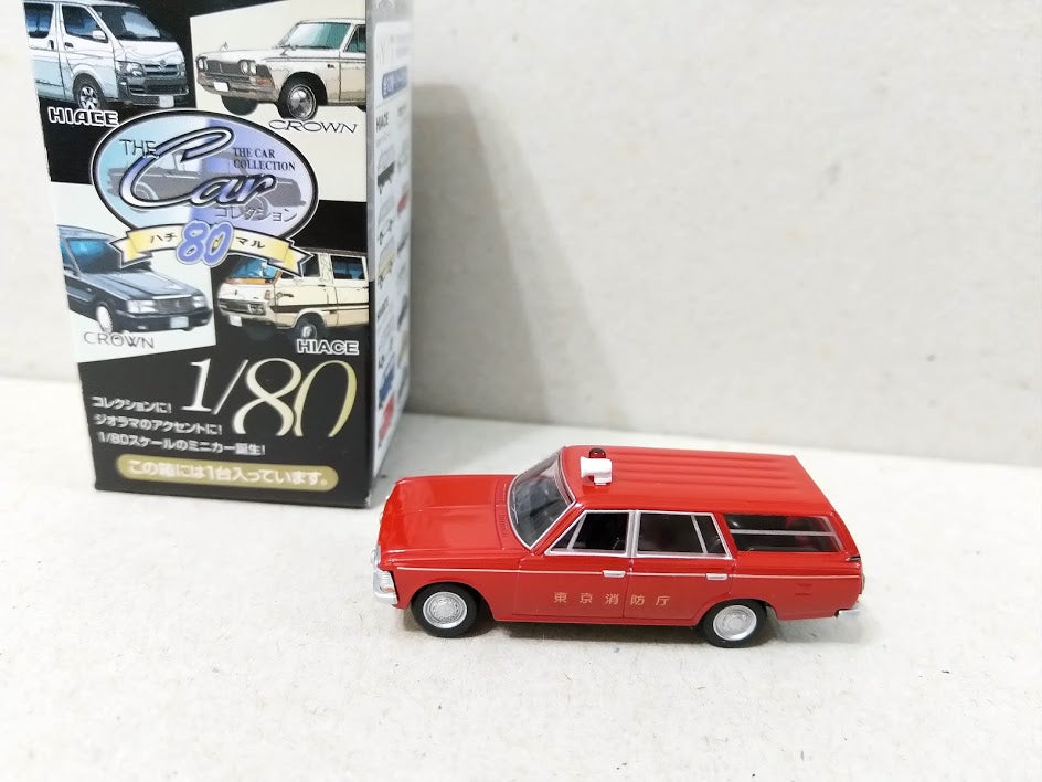 Tomytec 1/80 HO scale model car 80s-Toyota Crown Wagon Japan Fire Department