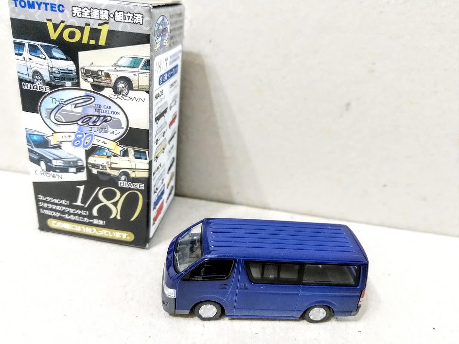 Tomytec 1/80 HO scale model car 80s-Toyota HiAce DX Light Vehicle Van Blue