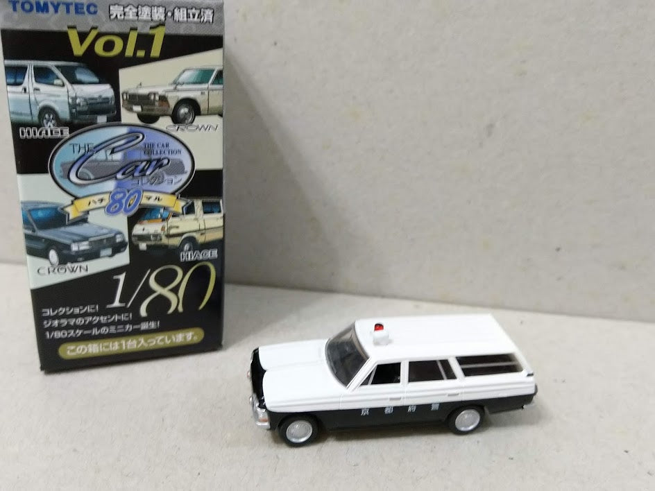 Tomytec 1/80 HO scale model car 80s - Toyota Crown Wagon Police Department