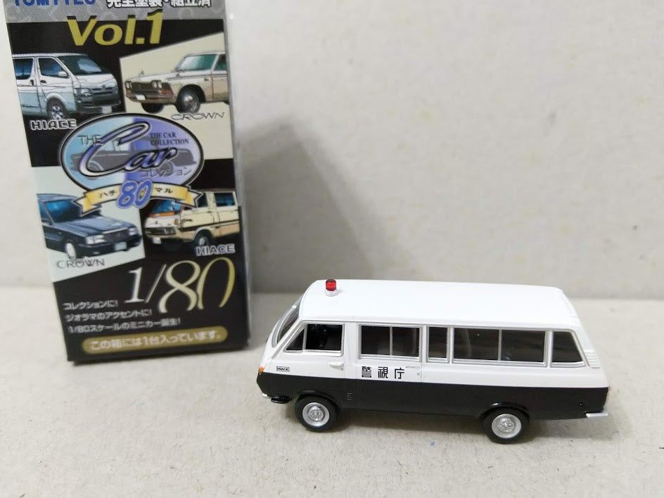 Tomytec 1/80 HO scale model car 80s-Toyota HiAce Classic Vehicle Police Dept