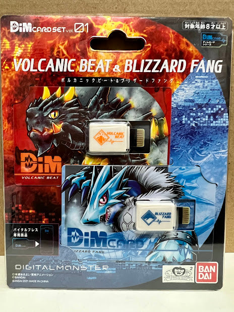 Digimon Vital Bracelet Digital Monster DIM card Volcanic beat & Blizzard Fang