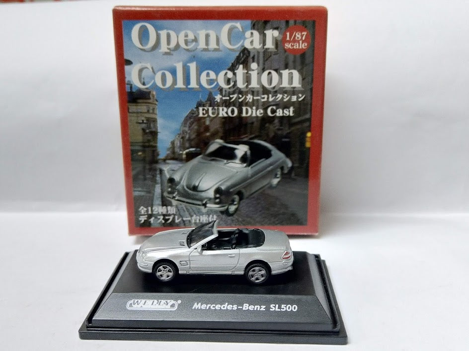 Welly 1/87 HO sport Euro open car Diecast model Mercedes Benz SL500 Silver