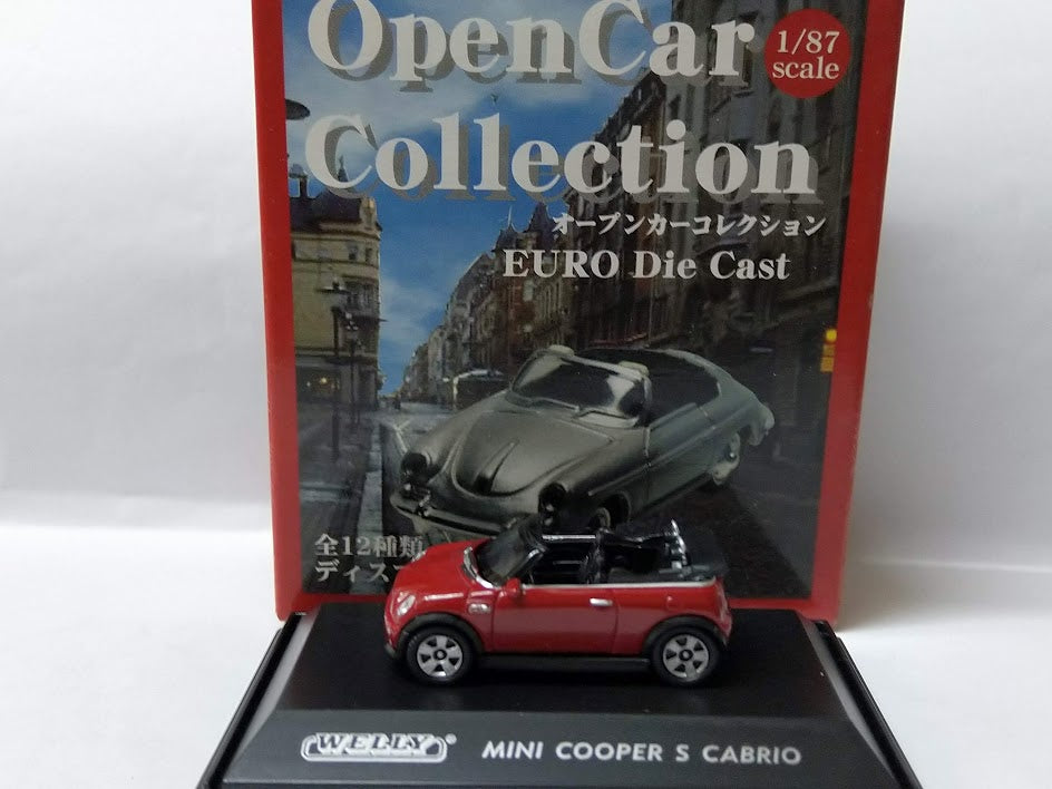 Welly 1/87 HO sport Euro open car Roadster Diecast model Mini cooper S Cabrio Red
