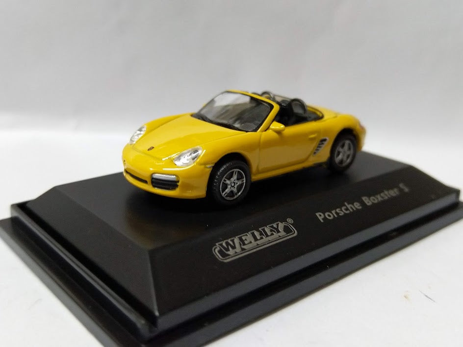 Welly 1/87 HO sport Euro open car Diecast model Porsche Boxster Yellow