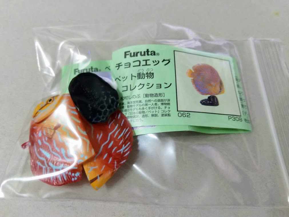 Furuta Kaiyodo Choco egg animal figure x 3 pieces color Discus fish lot set