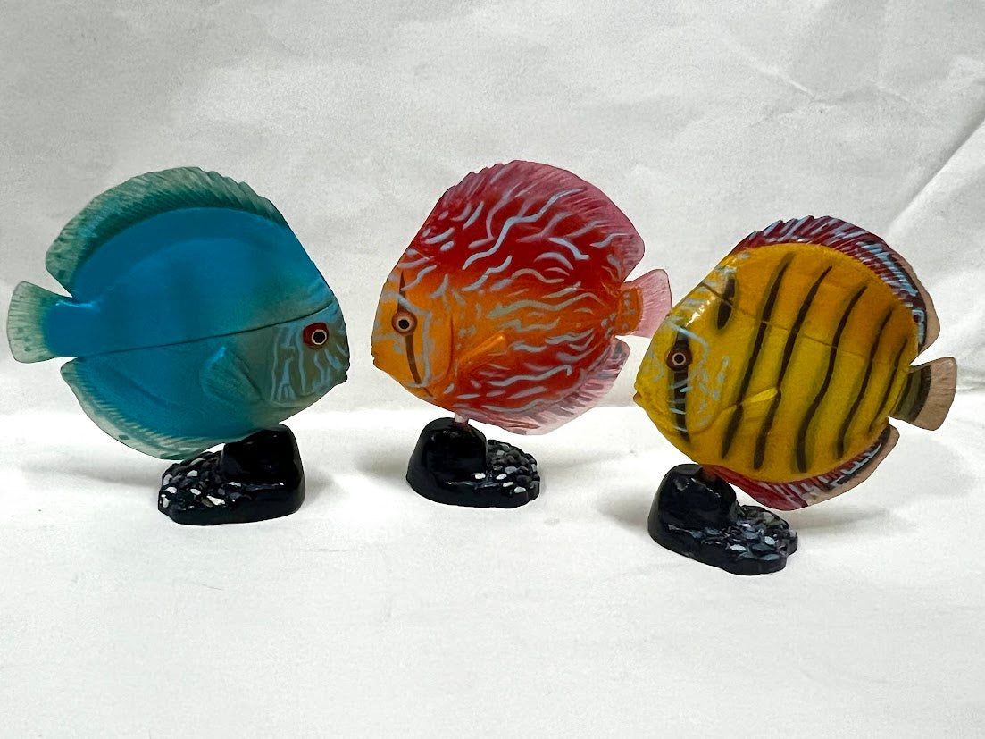 Furuta Kaiyodo Choco egg animal figure x 3 pieces color Discus fish lot set