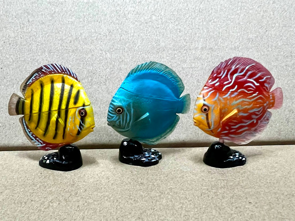 Furuta Kaiyodo Choco egg animal figure x 3 pieces color Discus fish lot set